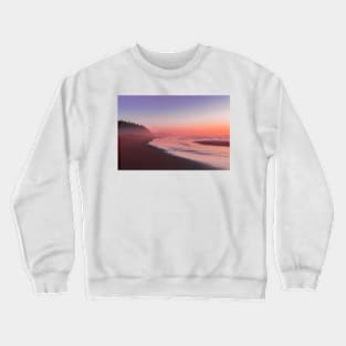 Foggy sunset on beach Crewneck Sweatshirt